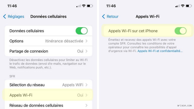 Comment savoir si on est en appel Wi-Fi ?