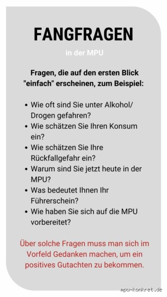 Was sind die fangfragen beim Gutachter?