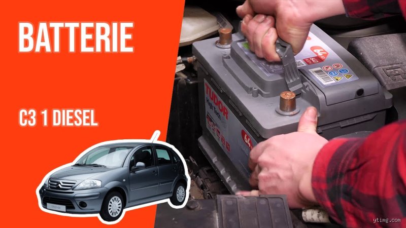 Où est le moins sur la batterie C3 ?
