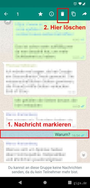 Was sieht man wenn jemand WhatsApp löscht?